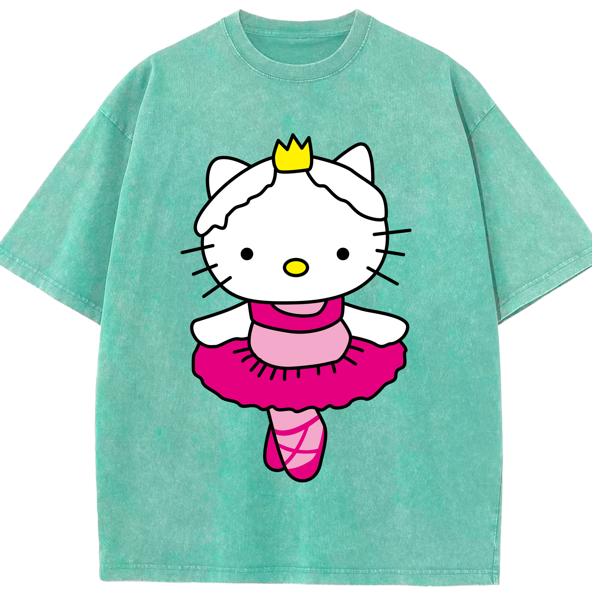 （画像用） Hello Kitty ハローキティ 綿100% ヴィンテージ風 半袖Tシャツ（フロントプリント）